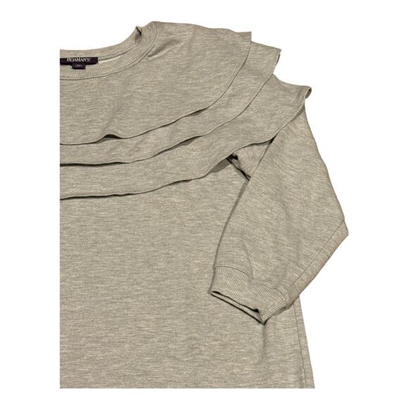 Roman’s Tiered Ruffle Sweatshirt bundle of two in gray and blue size 14/16 - Picture 8 of 11